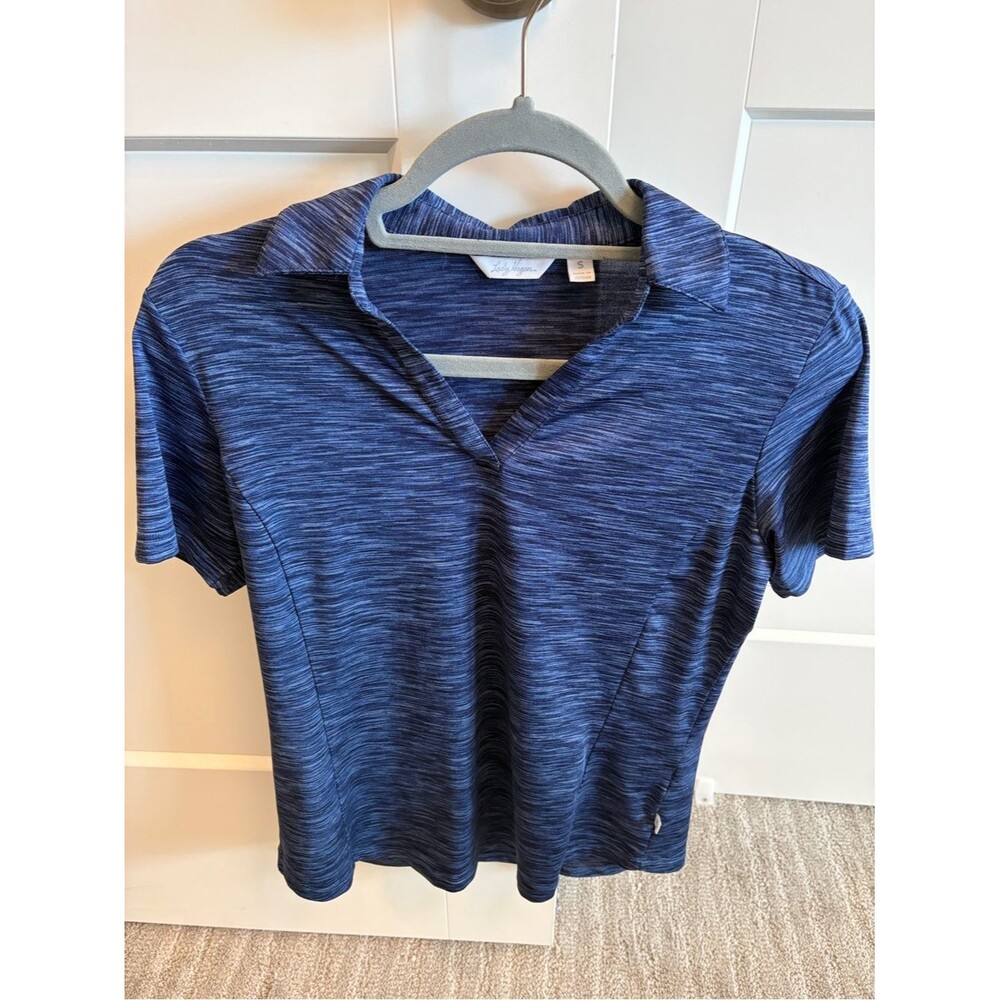 Stylish Blue Space-Dye golf Polo Top - Lady Hagan
